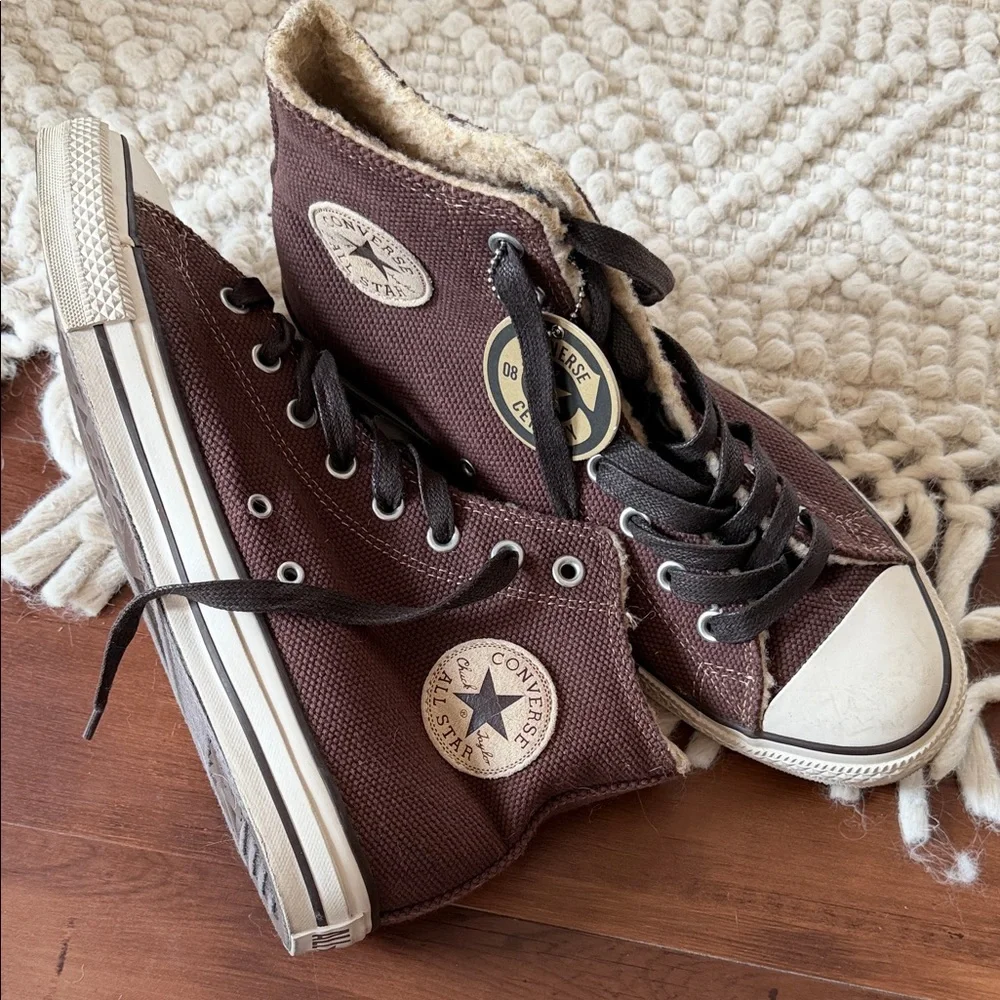 Sherpa lined Converse High-Top Sneakers - Picture 1 of 7